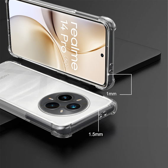 Telefontok a Realme 14 Pro 5G, Dropproof, átlátszó