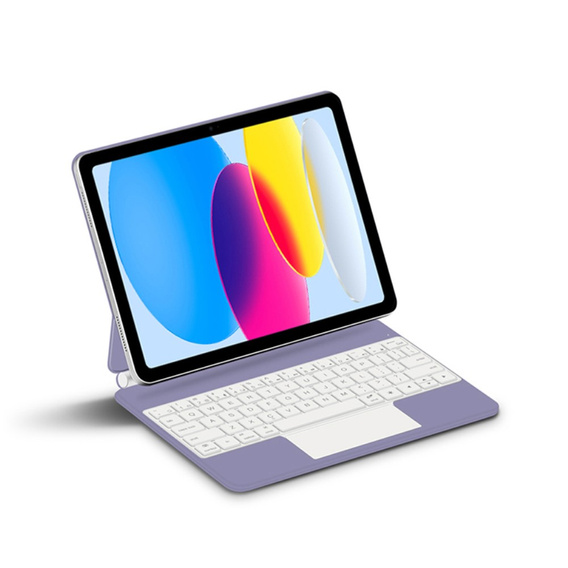 Billentyűzet tok iPad 10.9" 2022 (10 gen.) / iPad 11" 2025 A16 (11 gen.), Magnetic Keyboard Touchpad, lila