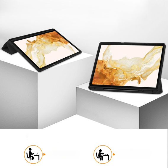 Tok Samsung Galaxy Tab S10+ Plus, Smartcase tolltartóval, fekete
