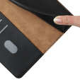 Pattintható tok a Realme C67, Split Leather Wallet, fekete