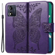 Pattintható tok a Motorola Moto E13, Butterfly, lila