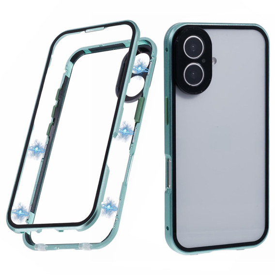 Tok iPhone 16, Magnetic Dual Glass, zöld