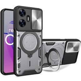 Páncélozott tok Realme C55, CamShield Slide, ezüst
