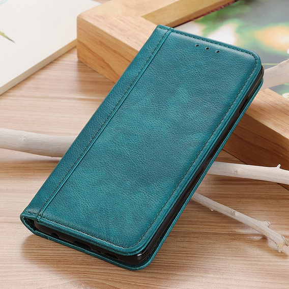 Telefontok a Iphone 16E, Wallet Litchi Leather, kék