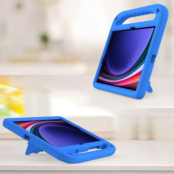 Gyermek tok Samsung Galaxy Tab S10 Lite / S10 FE / S9 FE, fogantyúval, kék