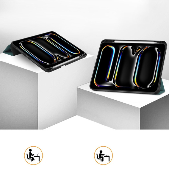 Tok iPad Pro 11" 2024 (5 gen.), Smartcase tolltartóval, zöld