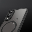 Tok Samsung Galaxy S25 Edge, Kickstand Matt Case, MagSafe-hoz, fekete + képernyőüveg