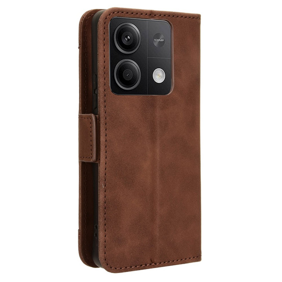 Pattintható tok a Xiaomi Redmi Note 13 5G, Card Slot, barna