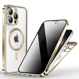 Tok iPhone 15 Pro Max készülékhez, Privacy Dual Glass, MagSafe-hoz, arany
