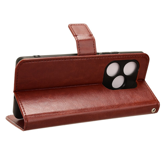 Pattintható tok a Realme GT 6 / 6T, Crazy Horse Wallet, barna