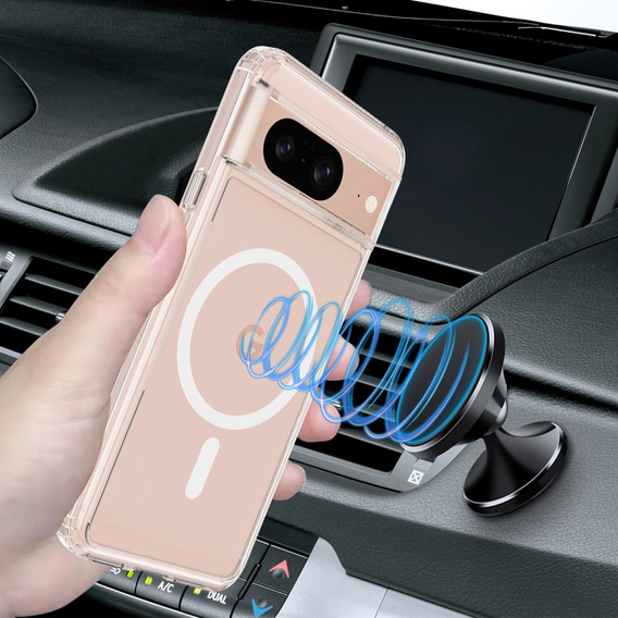 Tok a Google Pixel 8 készülékhez, Fusion hibrid tok, MagSafe-hoz, átlátszó