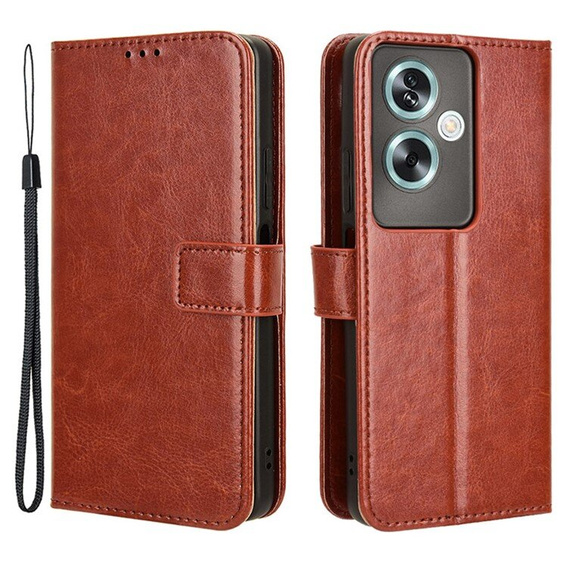 Pattintható tok a Oppo A79 5G, Crazy Horse Wallet, barna