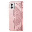 Pattintható tok a Motorola Moto G73 5G, Butterfly, rózsaszín rose gold