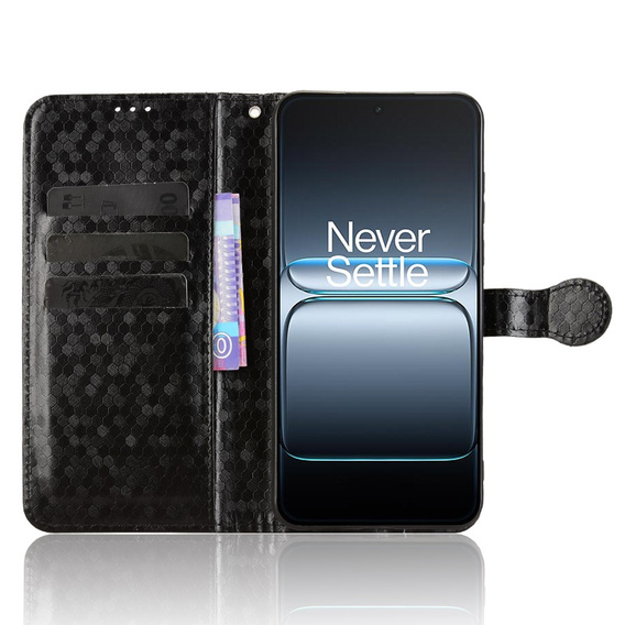 Flap tok OnePlus Nord 5, Wallet Rhombus, fekete