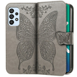Pattintható tok a Samsung Galaxy A53 5G, Butterfly, szürke