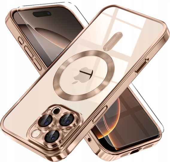 Tok iPhone 16 Pro Max-hoz, Electro MagSafe, desert titanium + üveg a képernyőhöz