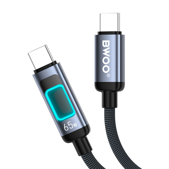 USB-C–USB-C kábel RGB háttérvilágítással, PD 60 W BWOO X324CC