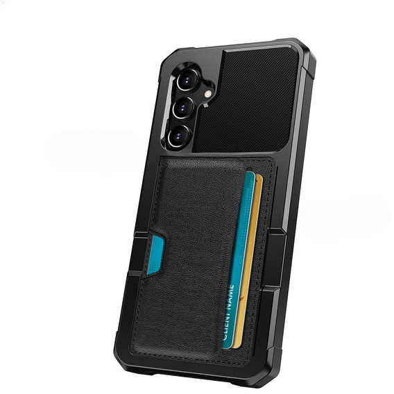 Tok Samsung Galaxy A55 5G, Card Holder Kickstand, fekete