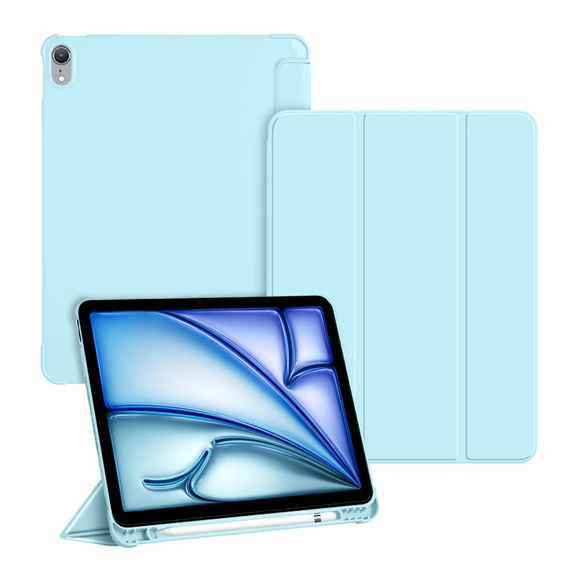 Tok iPad Air 13" 2025/2024 (7/6 gen.), Smartcase tolltartóval, kék