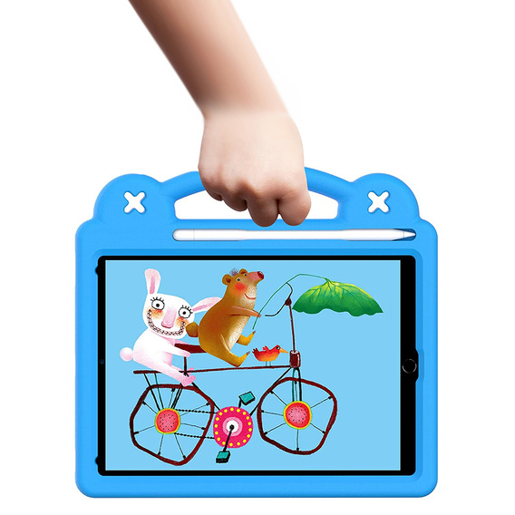 Gyermek tok iPad 9.7" 2018/2017 (6/5 gen.) / Pro 9.7" 2016, Cute Patterns, állvánnyal, kék