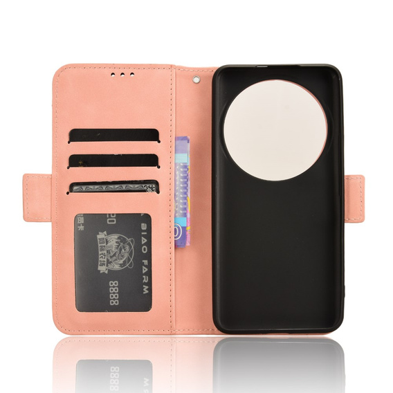 Pattintható tok a Xiaomi 14 Ultra, Card Slot, rózsaszín