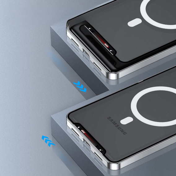 Kameravédő tok Samsung Galaxy Note 10+ Plus, CamShield MagSafe, átlátszó / ezüst