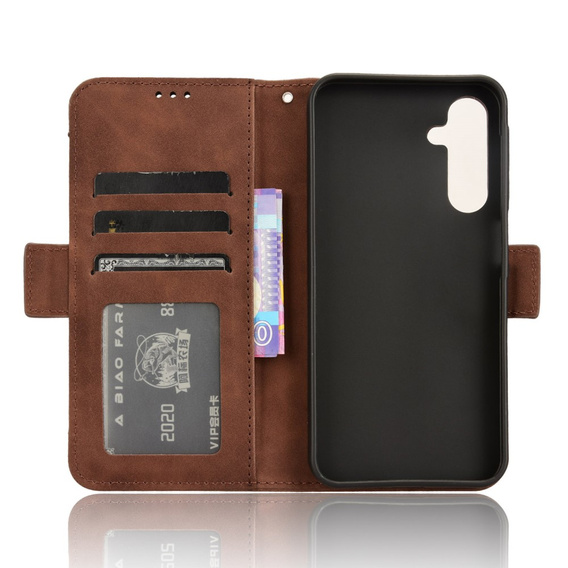 Pattintható tok a Samsung Galaxy A25 5G, Card Slot, barna