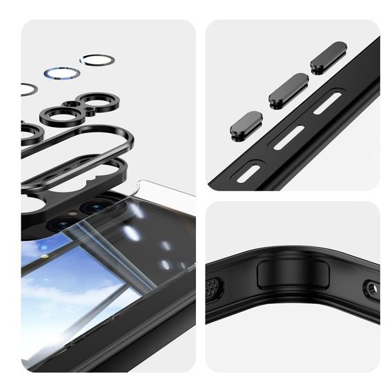 Tok Sony Xperia 1 VI, Fusion Hybrid, kameravédelemmel, átlátszó / fekete