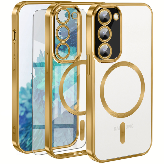 Tok Samsung Galaxy S20 FE-hoz, Electro MagSafe, arany + üveg a képernyőhöz
