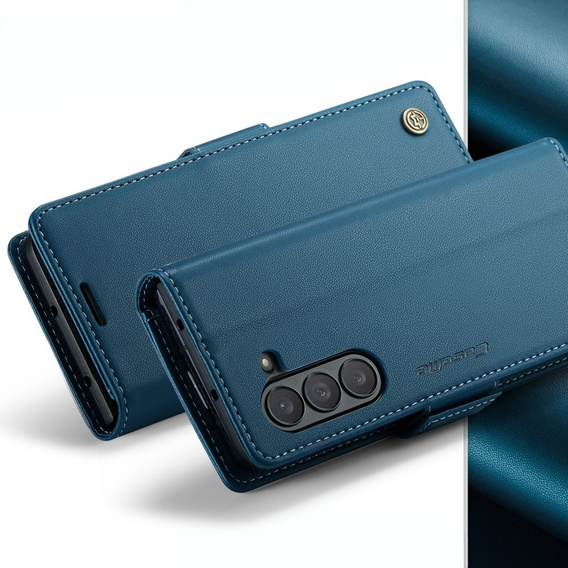 CASEME flip tok Samsung Galaxy Z Fold6 5G, Litchi Wallet, kék