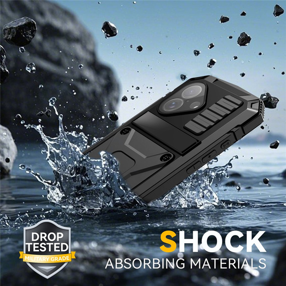 R-JUST tok állvánnyal és beépített üveggel iPhone 17-hez