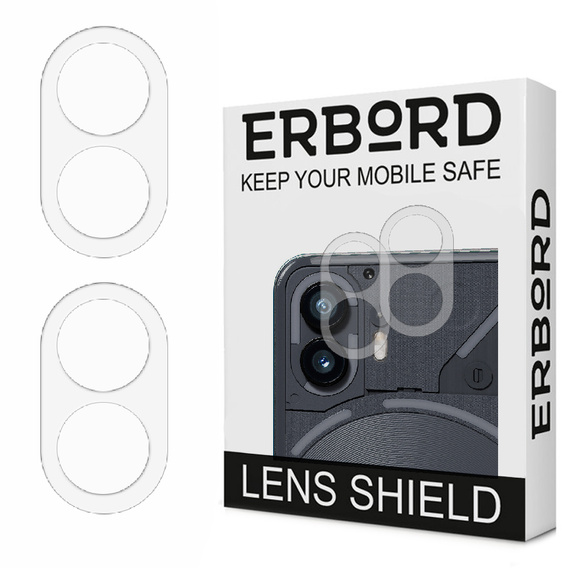 2x ERBORD edzett üveg a kamera számára, hogy Nothing Phone 2, átlátszó