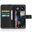 Pattintható tok a CMF Nothing Phone 2 Pro, Crazy Horse Wallet, fekete