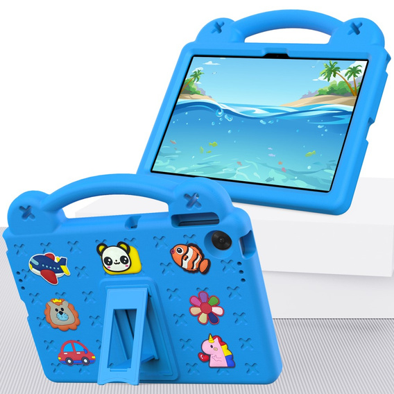 Gyermek tok Lenovo Tab TB311FU, Cute Patterns, állvánnyal, kék