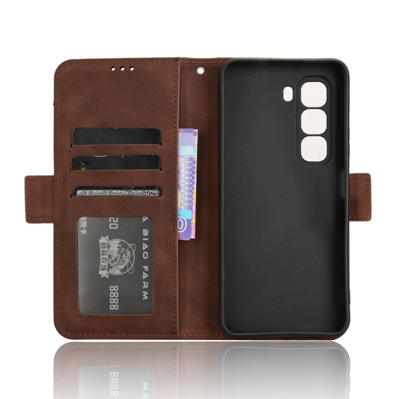 Pattintható tok a Infinix Hot 50 Pro 4G, Card Slot, barna