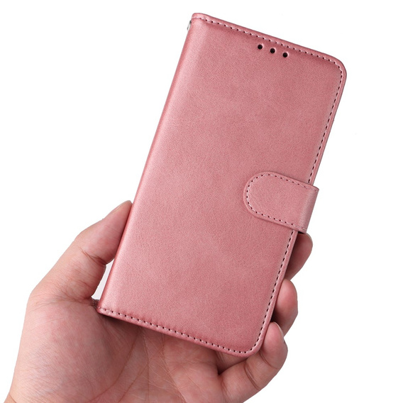 Pattintható tok a Samsung Galaxy A34 5G, Leather Wallet, rózsaszín rose gold