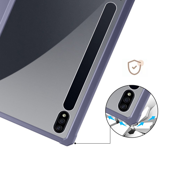 Tok Samsung Galaxy Tab S7 Plus / Tab S7 FE, Smartcase Hybrid, tolltartó résszel, lila