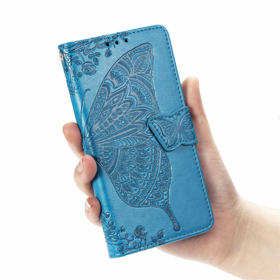 Pattintható tok a Samsung Galaxy A51 4G, Butterfly, kék