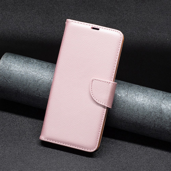 Pattintható tok a Samsung Galaxy A34 5G, Wallet Litchi Magnet, rózsaszín rose gold