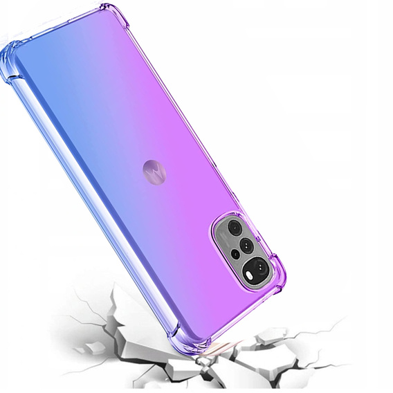 Tok Motorola Moto G22, Gradient Dropproof, Lila / kék