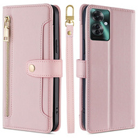 Pattintható tok a Oppo Reno 11F 5G, Wallet Zipper Pocket, rózsaszín