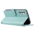 Flap tok Samsung Galaxy S24 FE, Rhombus Crossbody Leather, zöld