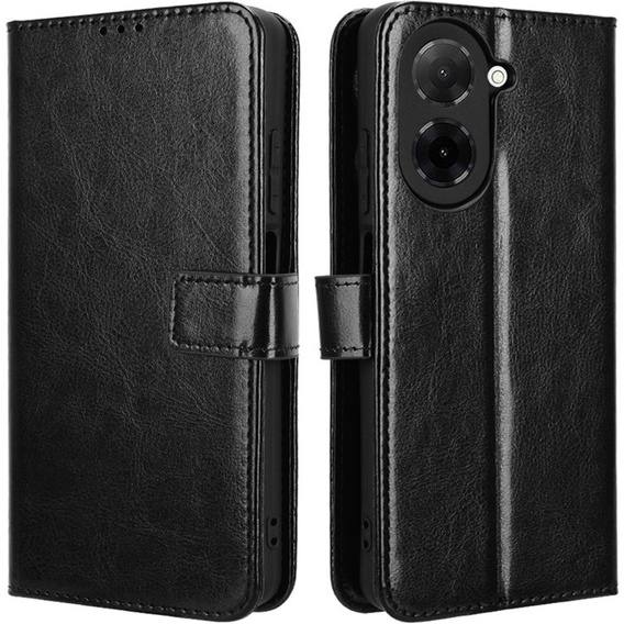 Pattintható tok a Xiaomi Redmi A5, Crazy Horse Wallet, fekete