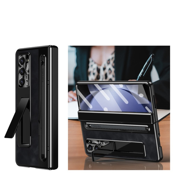 Leather+PC bőr tok állvánnyal, üveggel és tollal Samsung Galaxy Z Fold6 5G készülékekhez