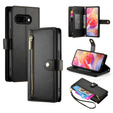 Pattintható tok a Samsung Galaxy A56 5G, Wallet Zipper Pocket, fekete