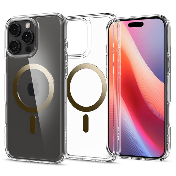MagSafe Spigen tok iPhone 16 Pro, Ultra Hybrid, átlátszó / zöld + 9H edzett üveg