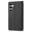 Flap tok Samsung Galaxy A56 5G, Rhombus Crossbody Leather, fekete