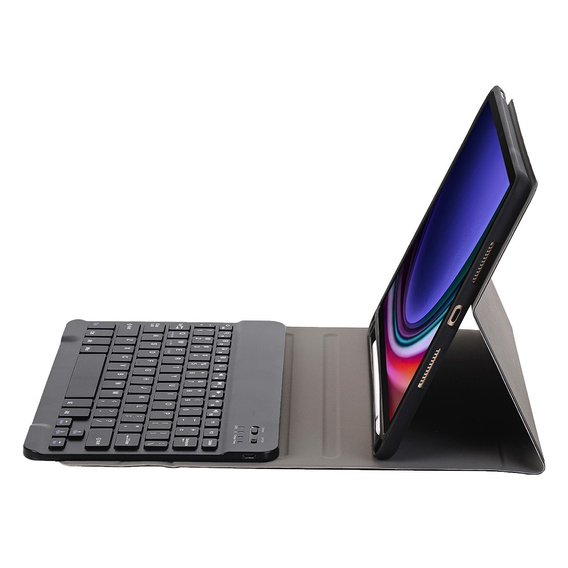 Tok + billentyűzet Samsung Galaxy Tab S9, Leather Pen Slot, fekete