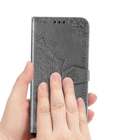 Pattintható tok a Motorola Moto G85, Mandala, szürke