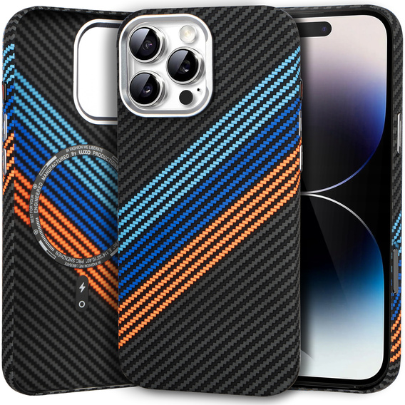 Tok iPhone 14 Pro, Carbon Fiber MagSafe, sötétkék